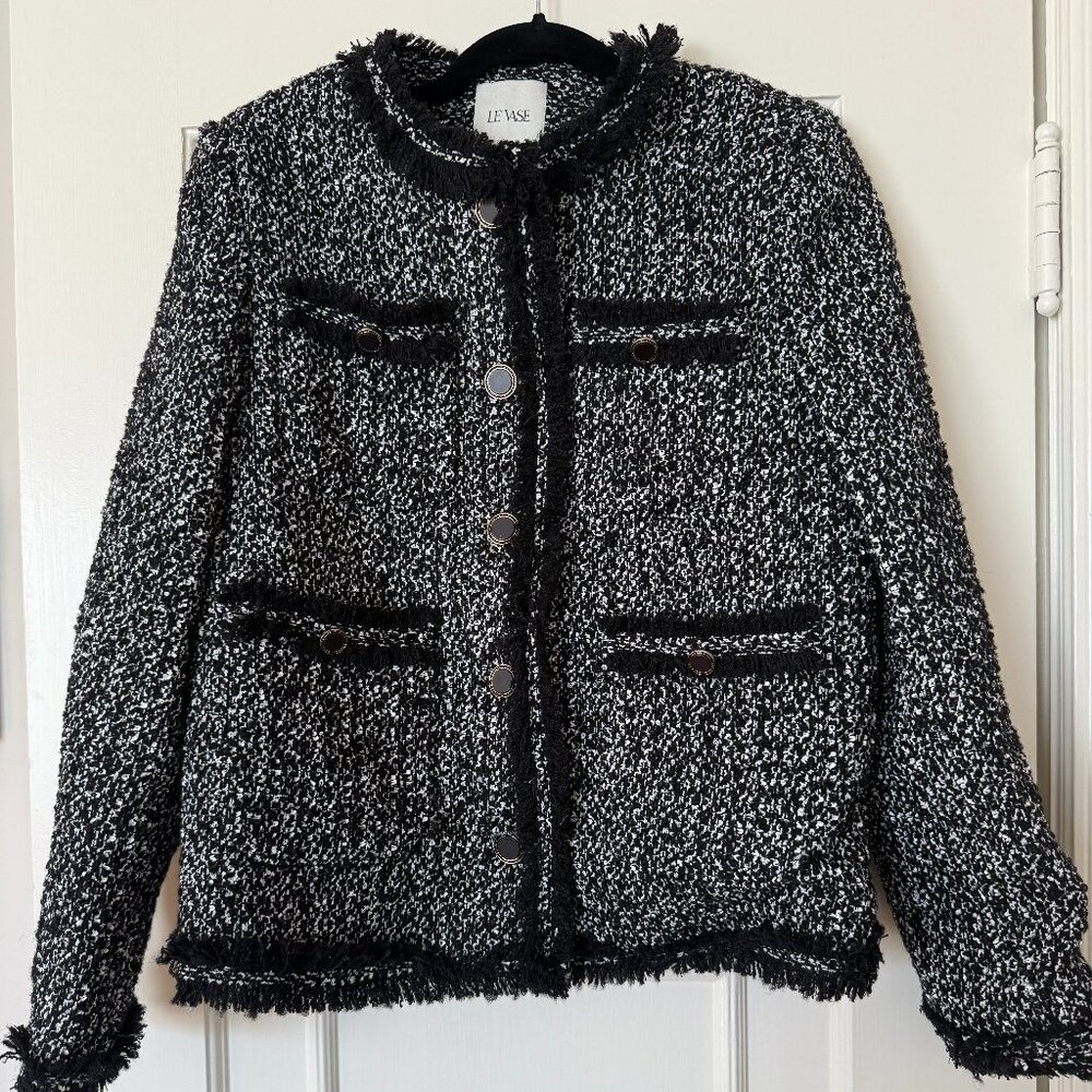 Le Vase (Korean Luxury Fashion Brand) Tweed Black and White Blazer